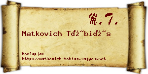 Matkovich Tóbiás névjegykártya